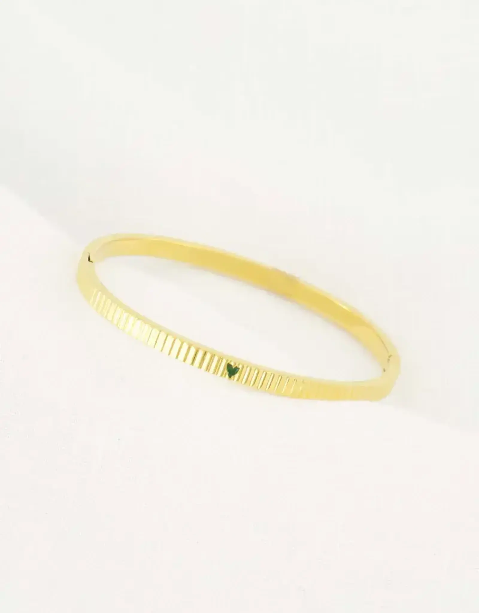 Zusss bangle armband met hartje donkergroen