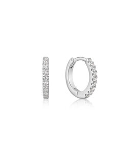 Ania Haie Oorbellen - Sparkle mini huggie hoops - zilver