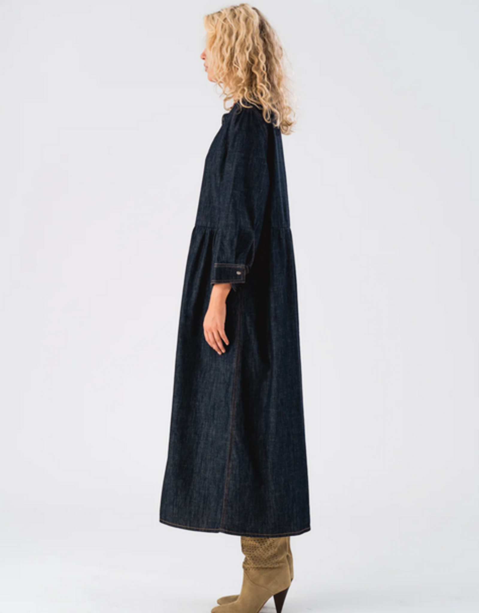 Lollys Laundry Kleed - Aliya Maxi dress - blauw jeans