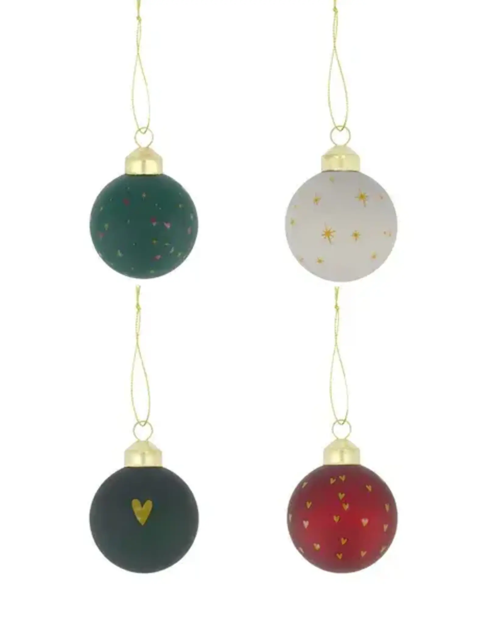 Zusss Kerstballen - Set van 4 multicolor