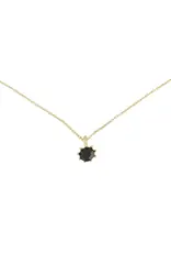 Zusss Ketting  - Zwart steentje goud