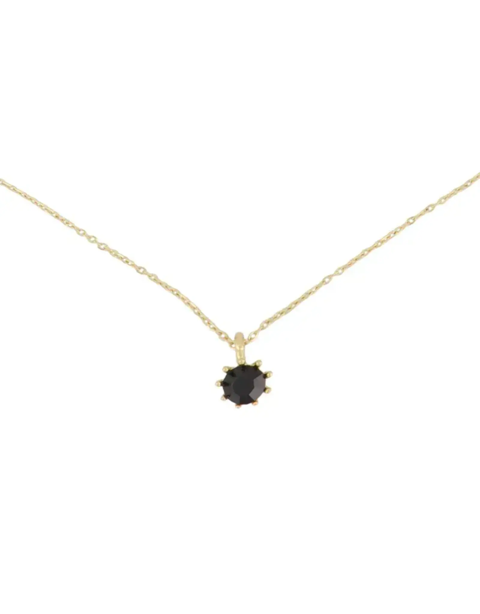 Zusss Ketting  - Zwart steentje goud