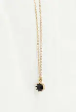 Zusss Ketting  - Zwart steentje goud