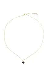 Zusss Ketting  - Zwart steentje goud