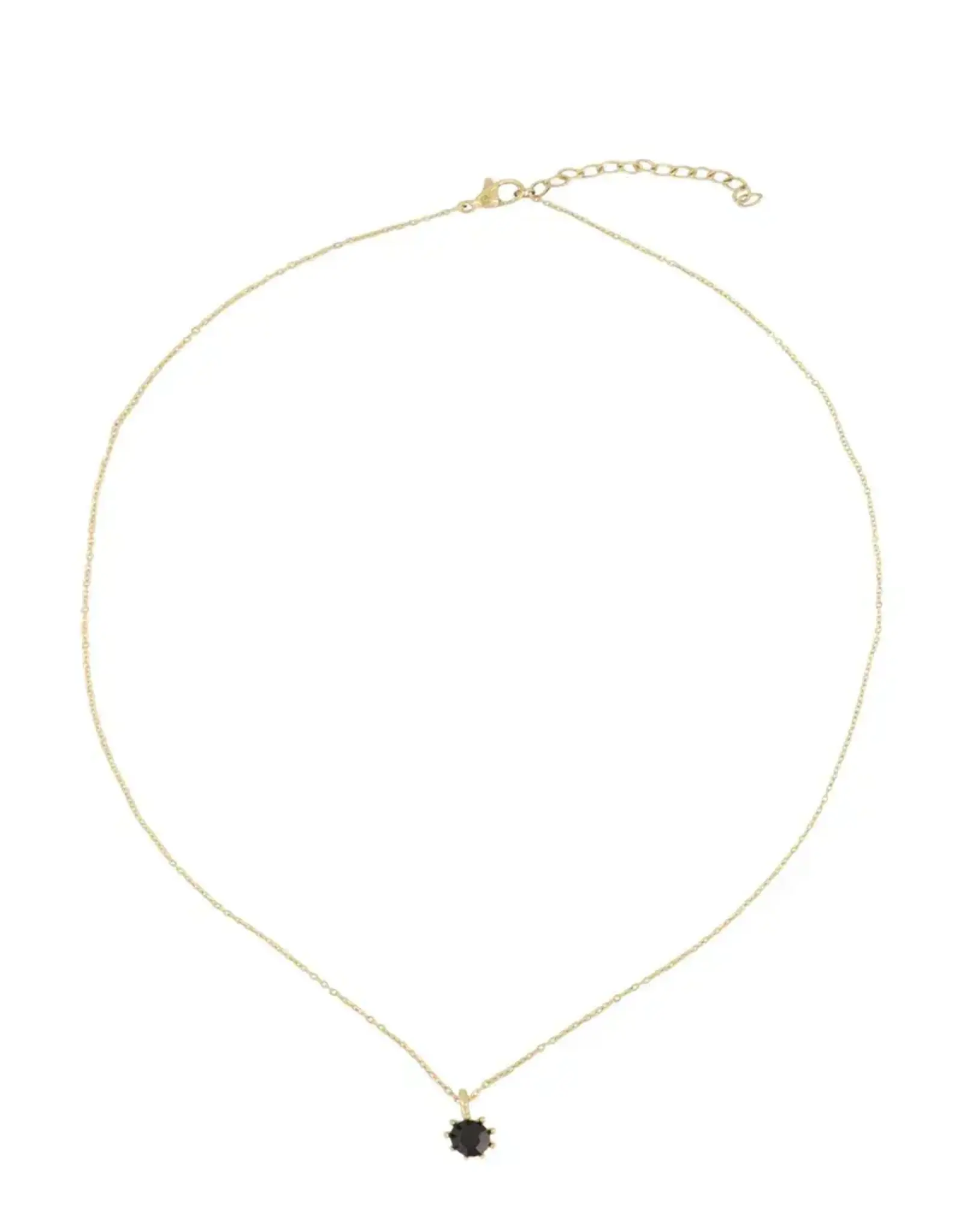 Zusss Ketting  - Zwart steentje goud