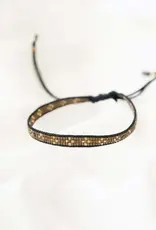 Zusss Miyuki armbandje - bloemen mosgroen