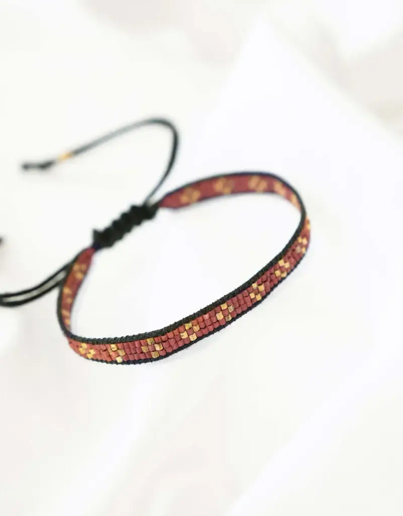 Zusss Miyuki armbandje - bloemen oudroze
