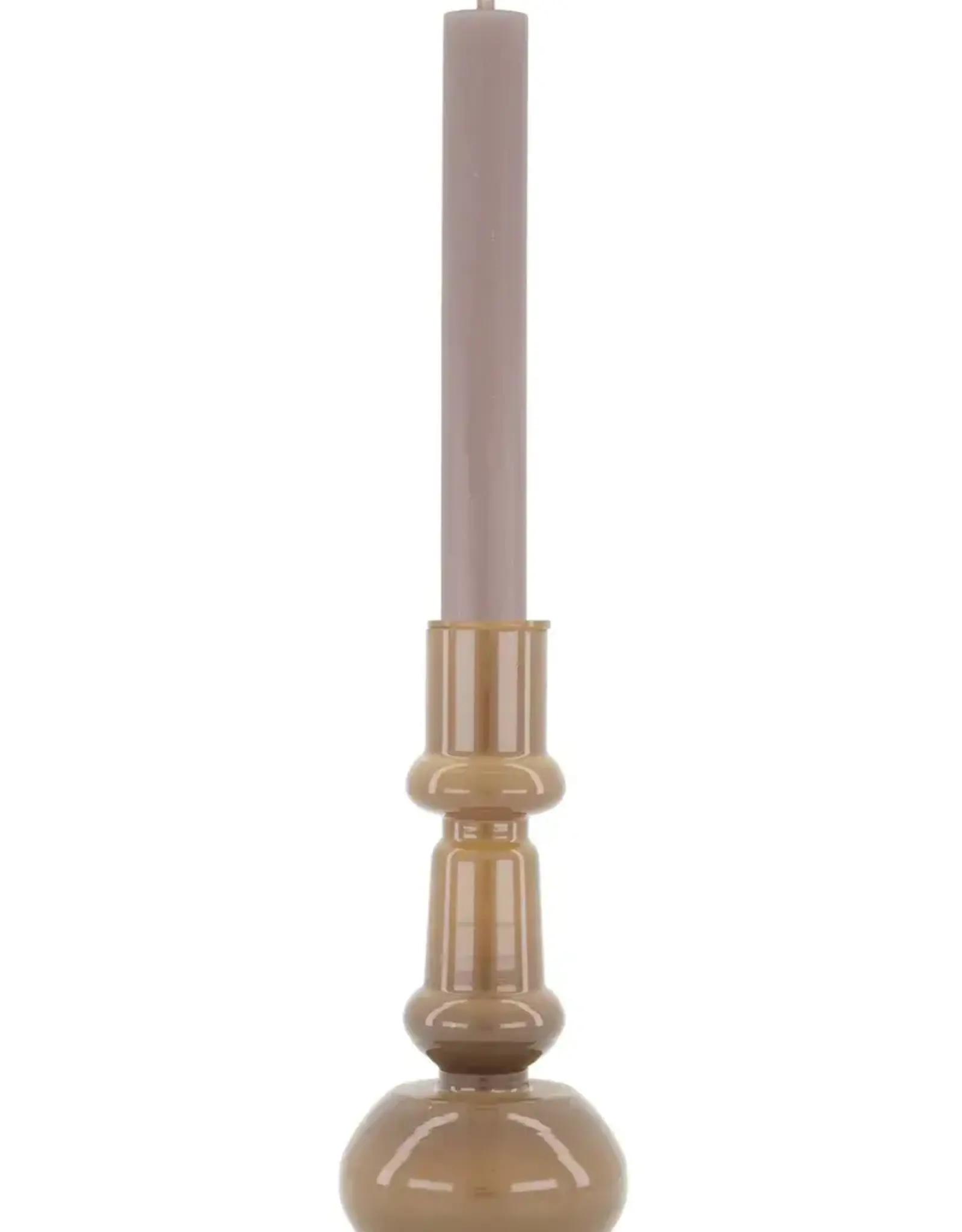 Zusss Glazenkandelaar - Warmgrijs 18cm
