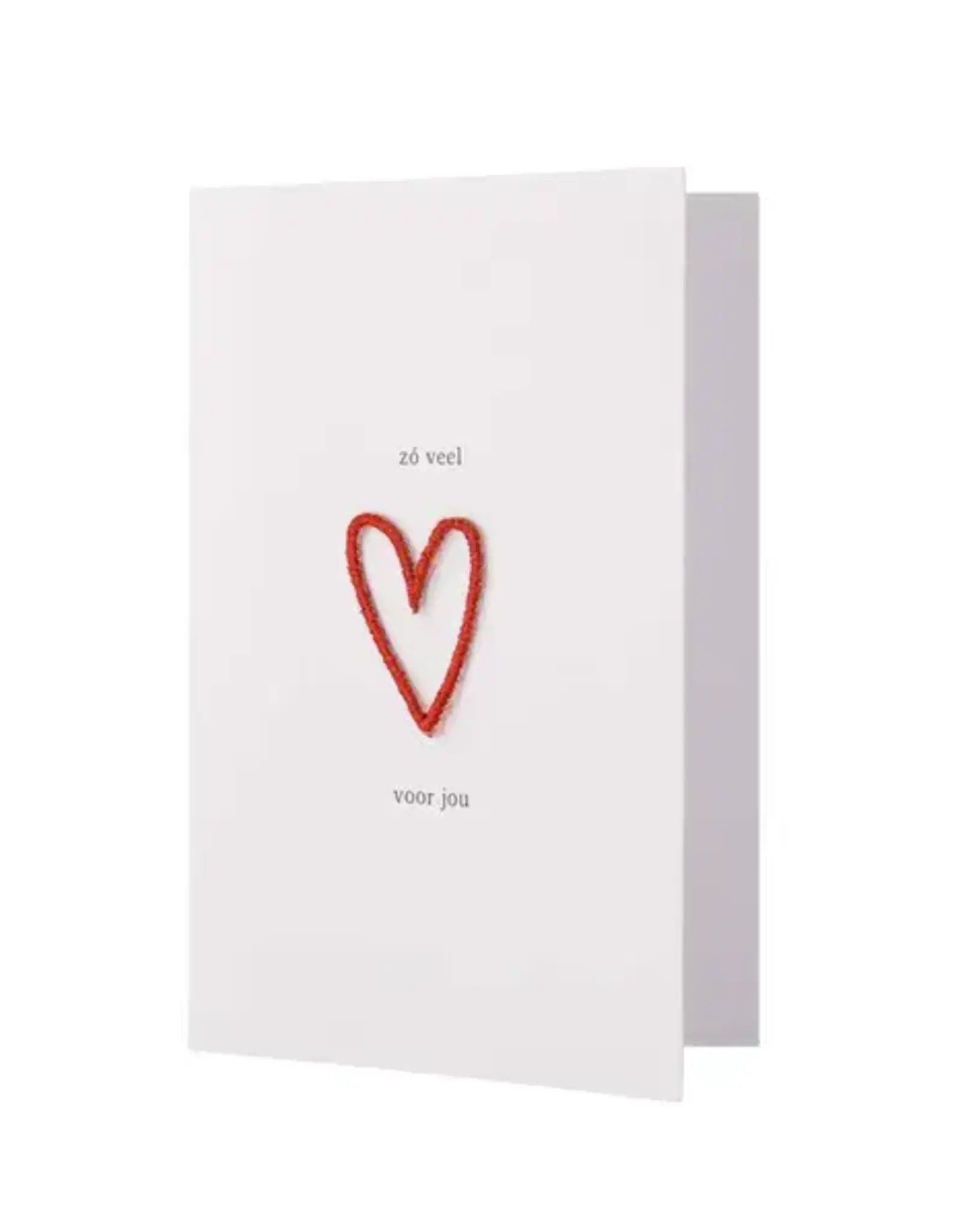 Zusss Wenskaart - Love strijkembleem goud wit rood