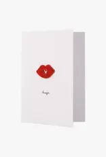 Zusss Wenskaart - Kusje strijkembleem goud wit rood