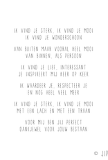 Gewoon Jip Postkaart - Ik vind je sterk, ik vind je mooi