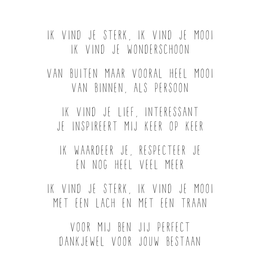 Gewoon Jip Postkaart - Ik vind je sterk, ik vind je mooi