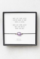 Gewoon Jip Amethist armbandje - Wees lief voor jezelf