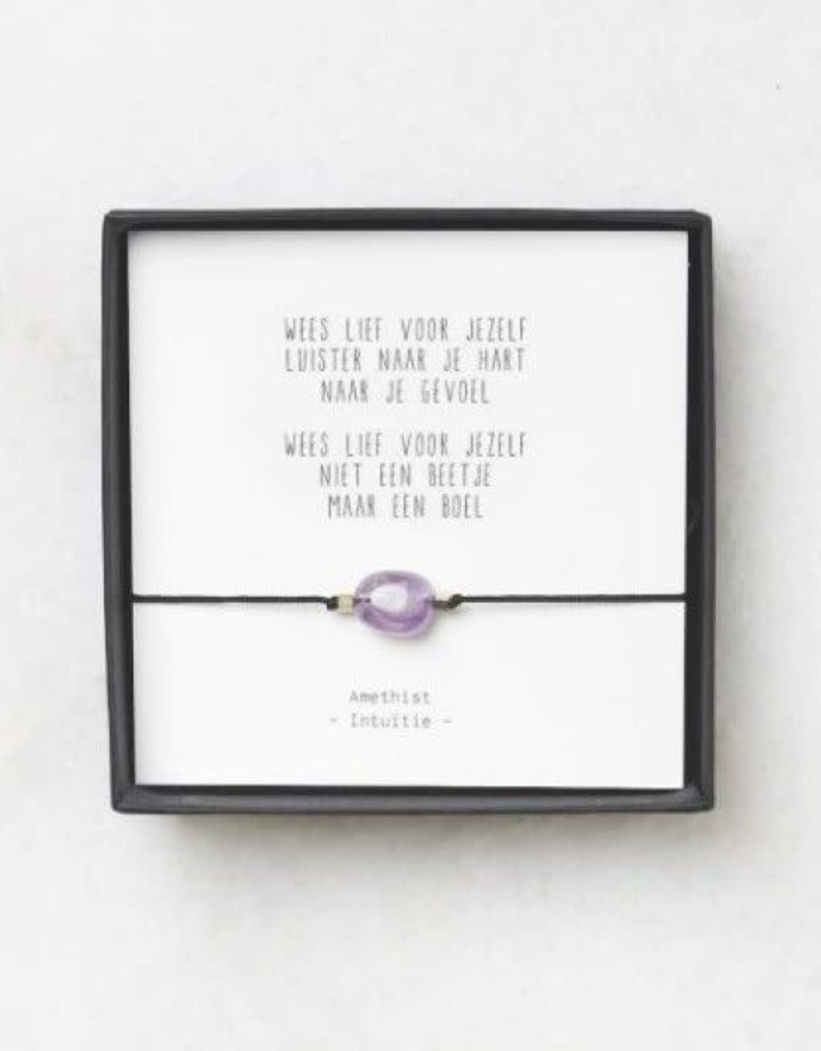 Gewoon Jip Amethist armbandje - Wees lief voor jezelf