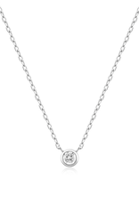 Ania Haie Ketting - sunshine chaser round solitaire cubic - zilver