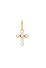 Ania Haie Pop charm -  shell pearl cross - goud