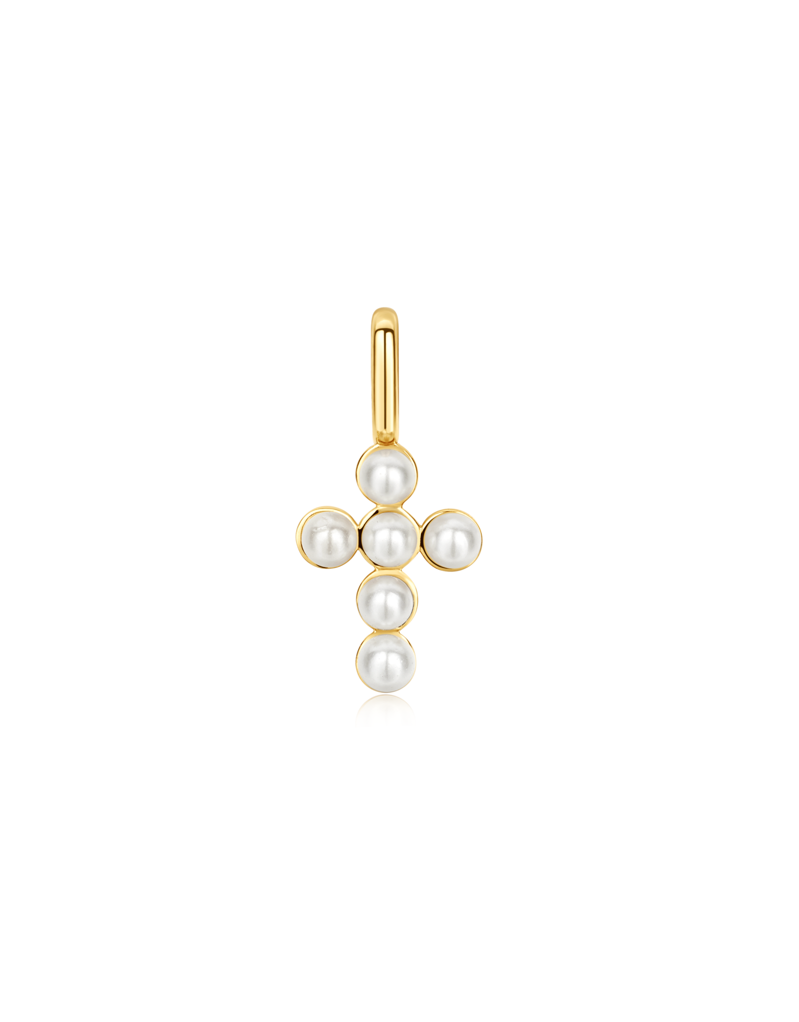 Ania Haie Pop charm -  shell pearl cross - goud