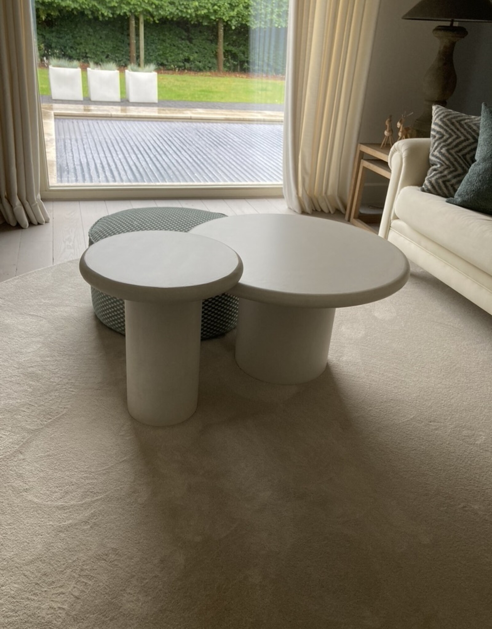 Mortex salontafel set - Paddenstoel vorm - 70 dia 35 h + 40 dia + 39 h