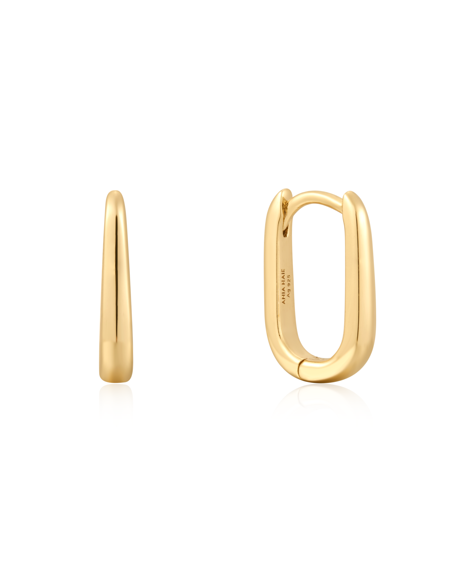 Ania Haie Oorbellen -  oval huggies - goud