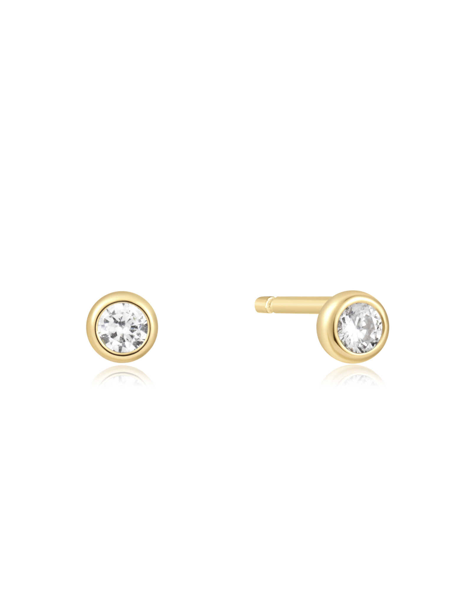 Ania Haie Oorbellen - Gold solitaire cubic zirconia studs
