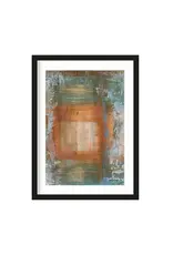 Urban Cotton Print - Blue ocker abstract 1 50x70