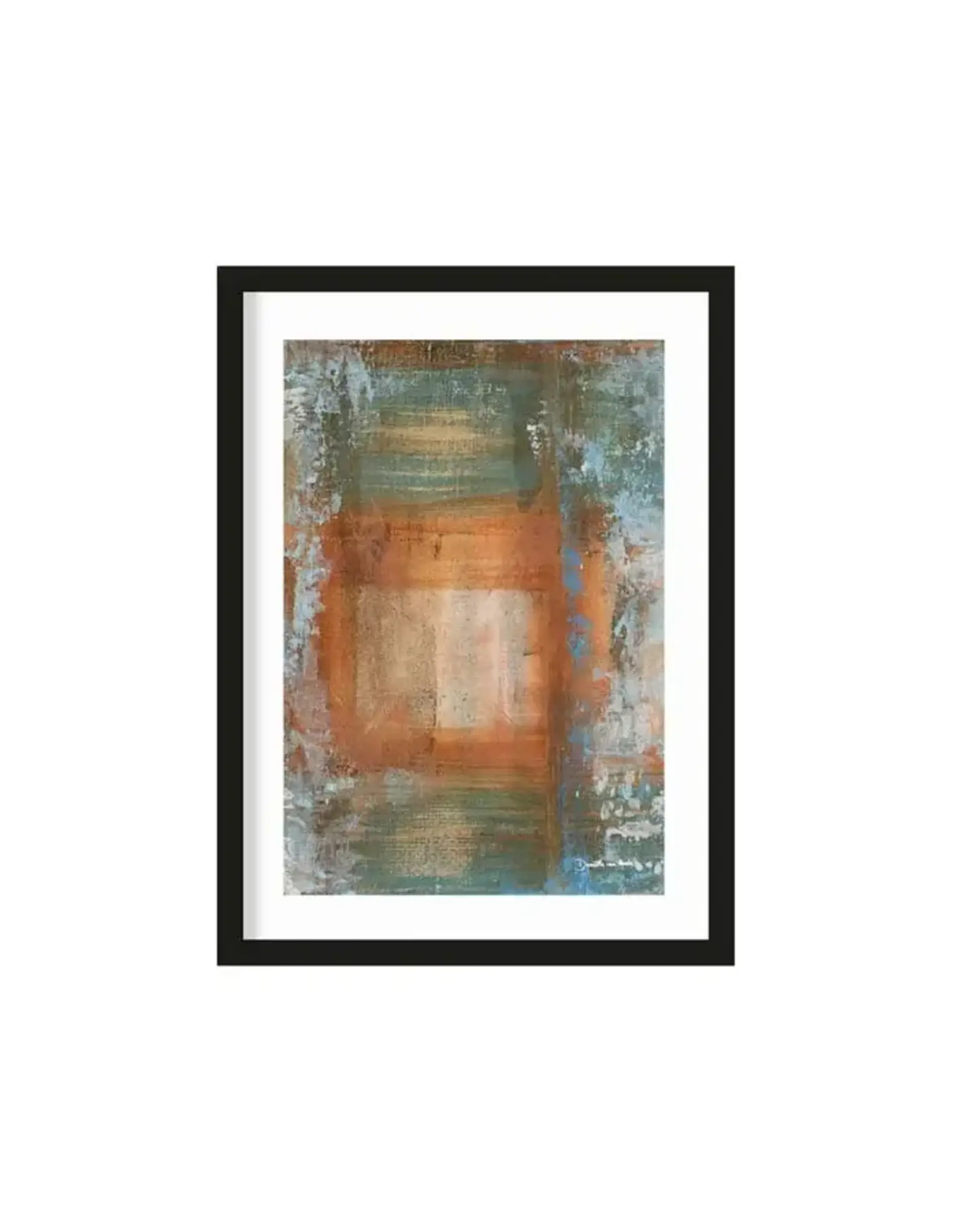 Urban Cotton Print - Blue ocker abstract 1 50x70