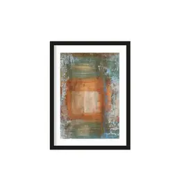 Urban Cotton Print - Blue ocker abstract 1 50x70