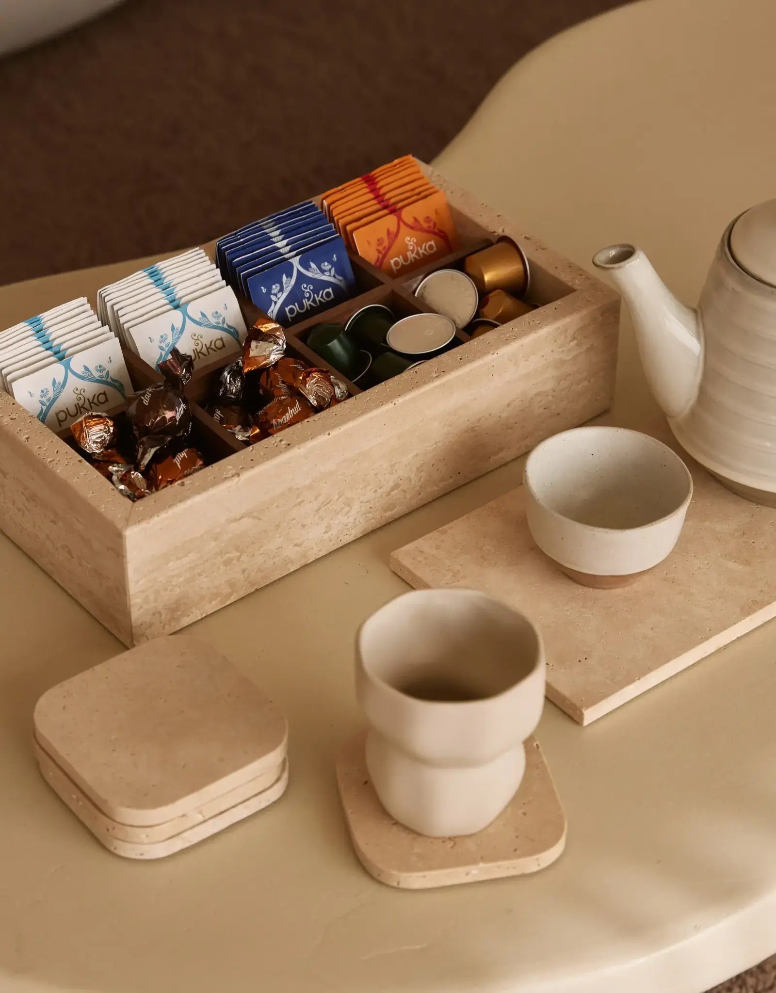 Mooisa Onderzetters - Travertine 4 stuks