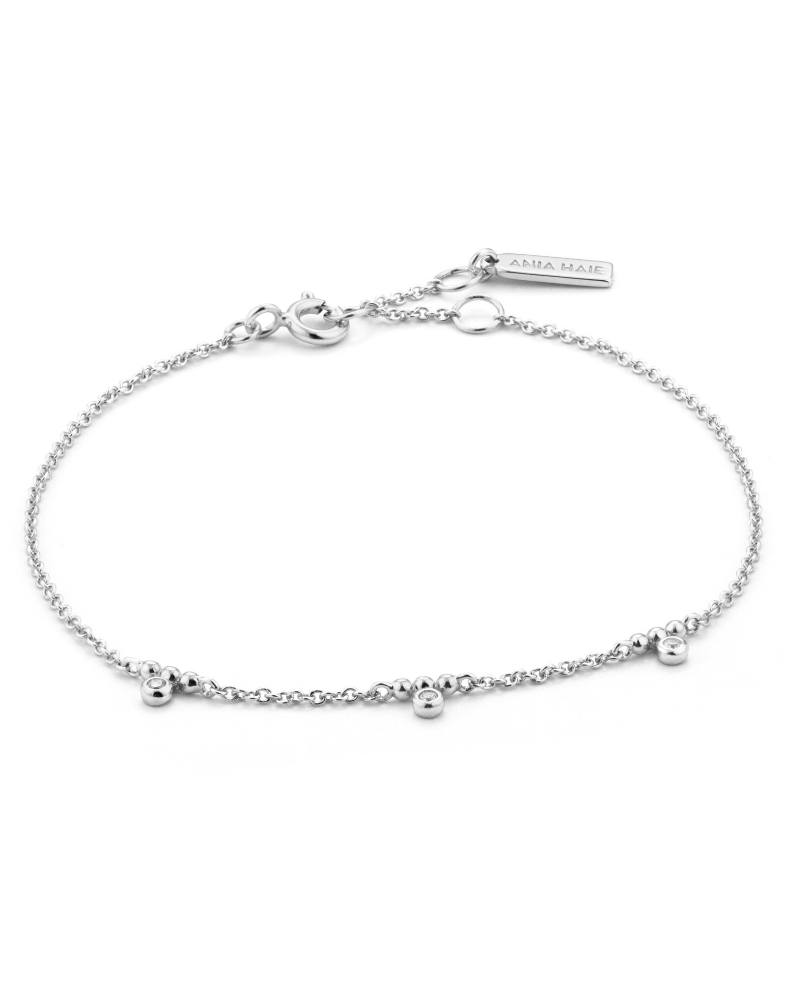 Ania Haie Armband - Shimmer triple stud - zilver