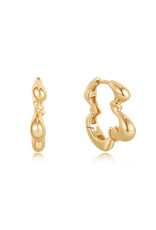 Ania Haie Oorbellen - Twisted wave hoop - goud