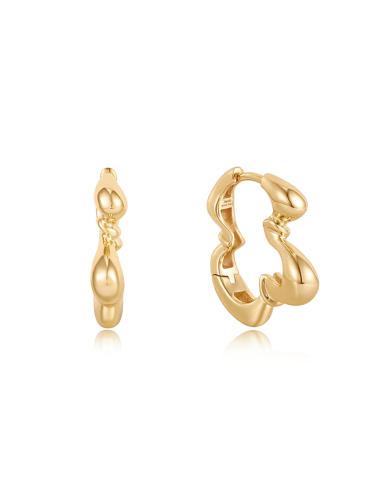 Ania Haie Oorbellen - Twisted wave hoop - goud