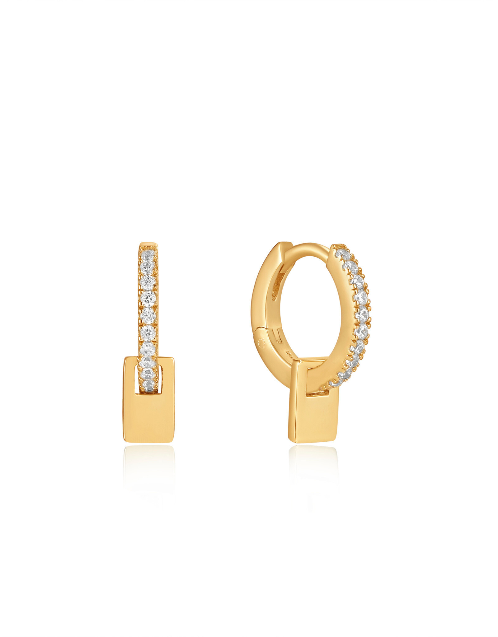 Ania Haie Oorbellen - Glam pendant huggie hoop - goud