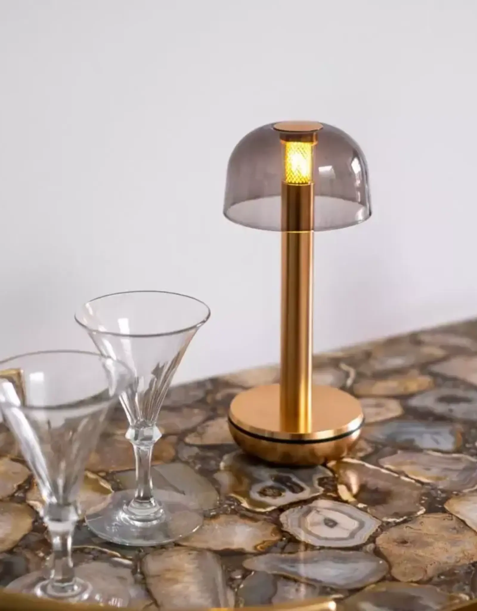 Humble Two table - Light Gold PC smoked