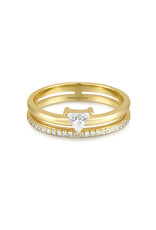 Ania Haie Ring - Double white triangle stacker