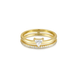 Ania Haie Ring - Double white triangle stacker