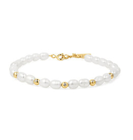 Ania Haie Armband - Frechwater pearl and white cubic - goud
