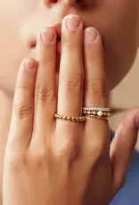 Ania Haie Ring - Chic creator freshwater pearl and white cubic - Goud 54