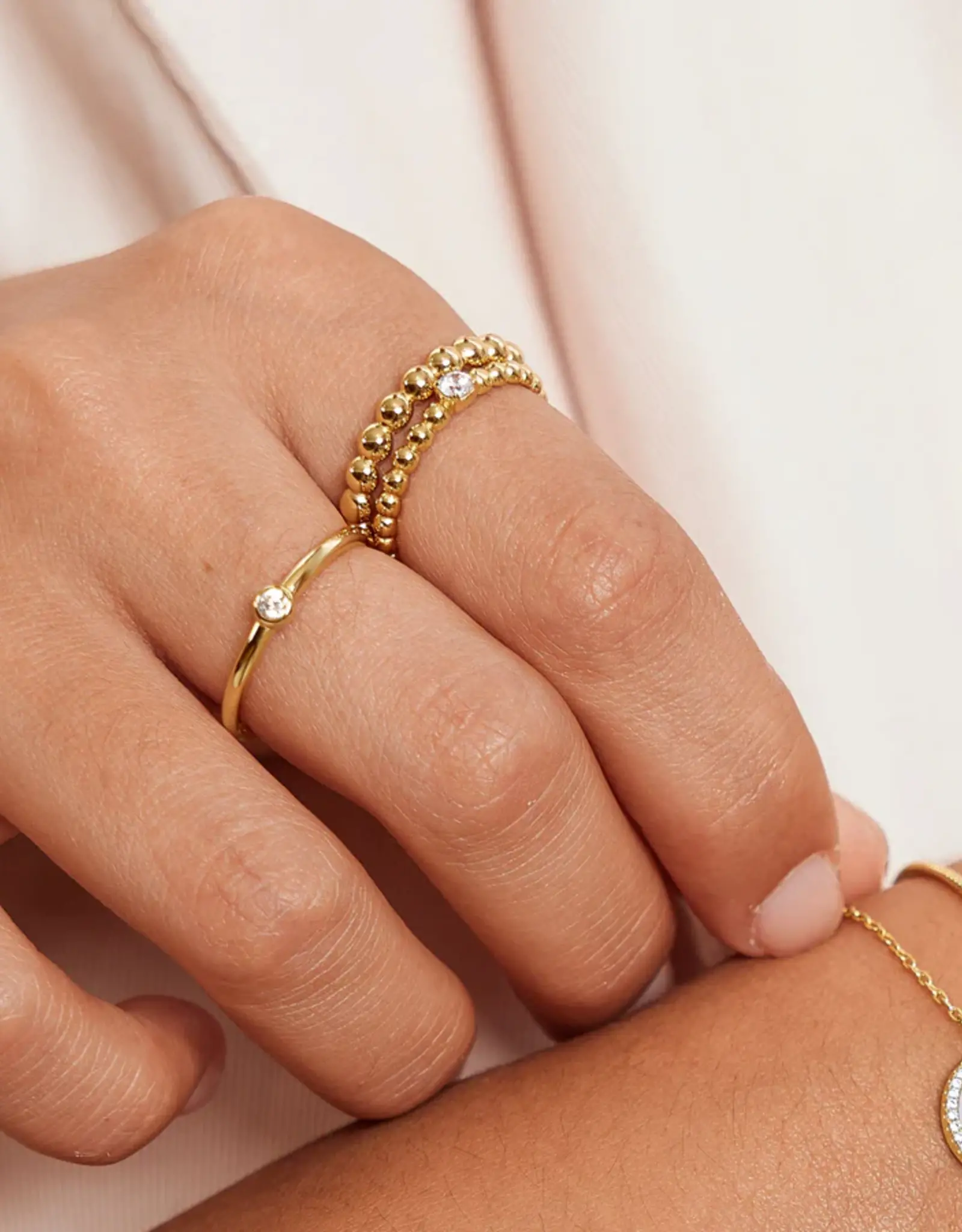 Ania Haie Ring - Half round cubic zirconia - goud