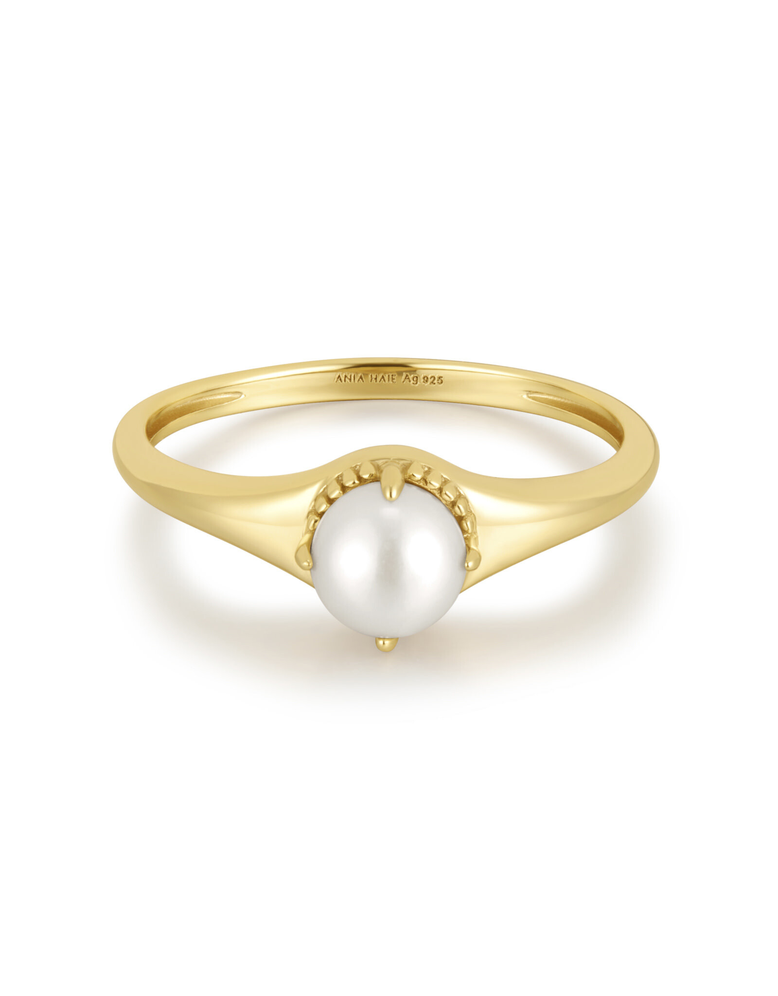 Ania Haie Ring - Chic creator freshwater pearl stacking - Goud