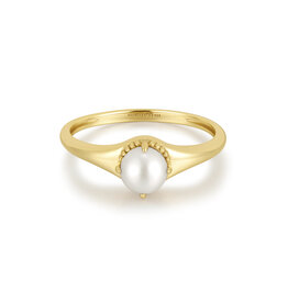 Ania Haie Ring - Chic creator freshwater pearl stacking - Goud