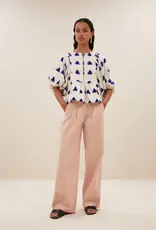 By-bar Blouse - avelon ikat - beige blauw