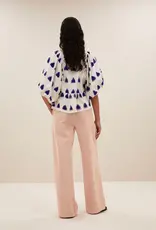 By-bar Blouse - avelon ikat - beige blauw