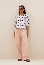 By-bar Blouse - avelon ikat - beige blauw