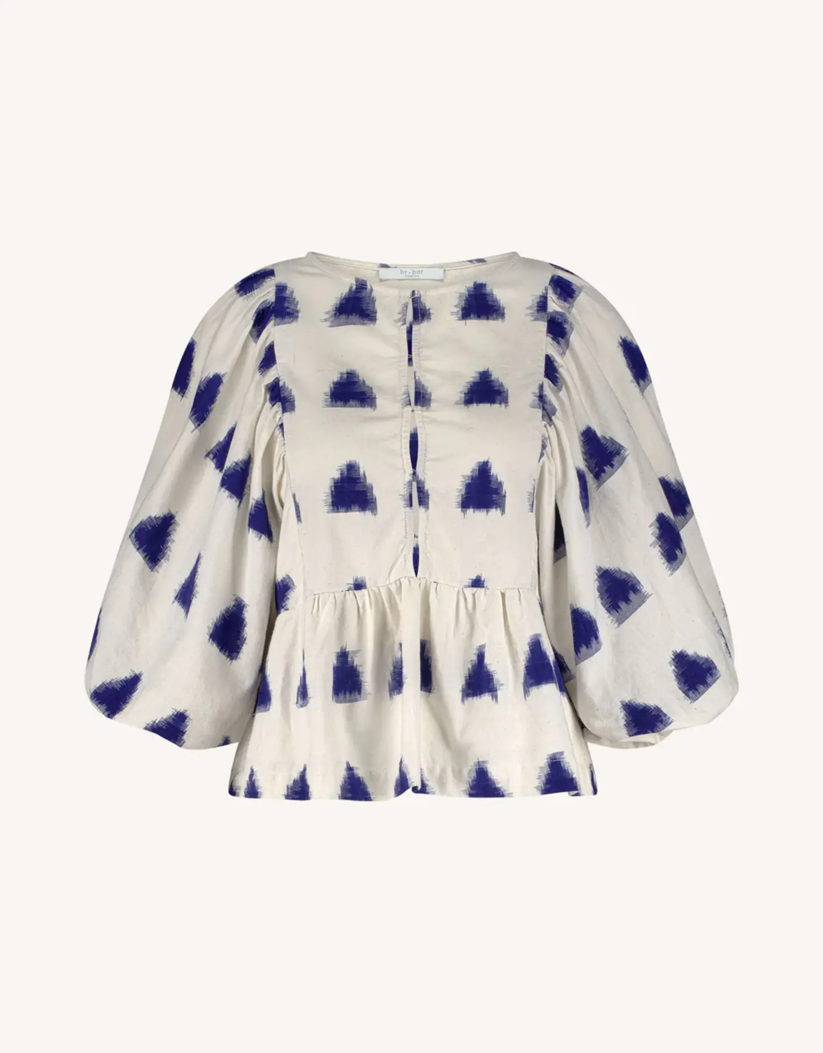 By-bar Blouse - avelon ikat - beige blauw