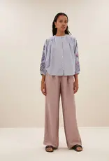 By-bar Blouse - becky pinstripe - blauw