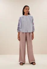 By-bar Blouse - becky pinstripe - blauw