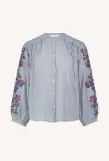 By-bar Blouse - becky pinstripe - blauw