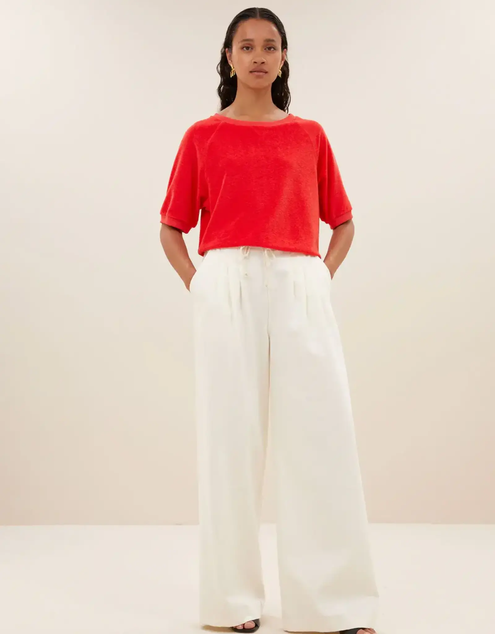 By-bar Broek - jaxx twill - off white