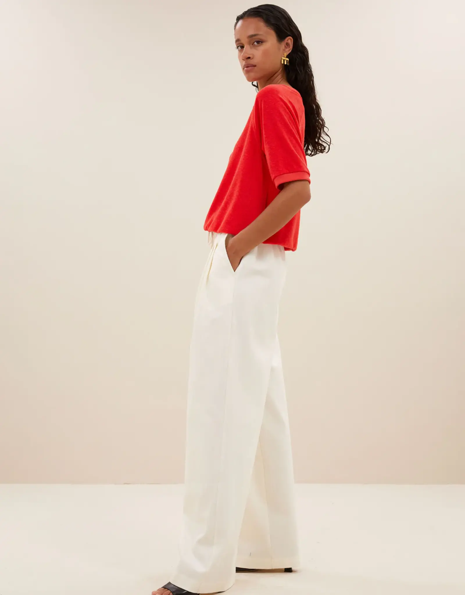 By-bar Broek - jaxx twill - off white