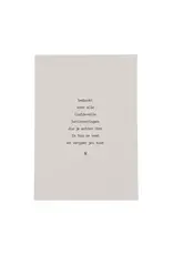 Zusss Ansichtkaart - gedichtje wit beige